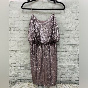 Blush matte sequin dress sz 4 NEW